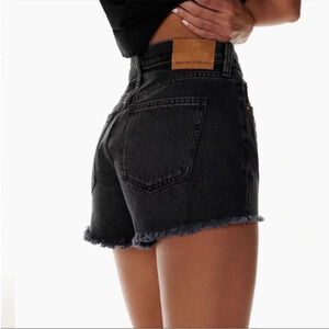 DENIM FORUM The Ex Boyfriend Black Distressed Shorts